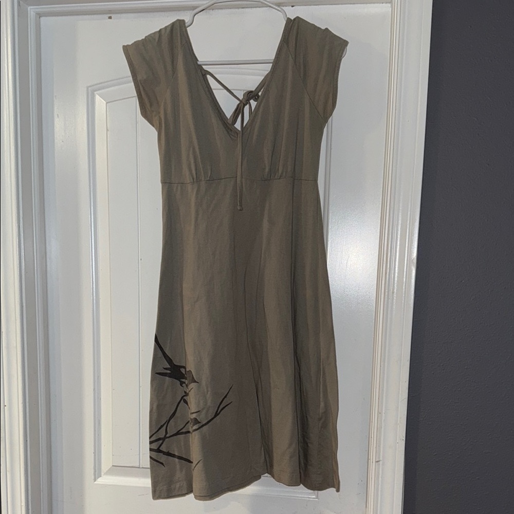 Synergy Organic Clothing Green A-line Dress with V-neck